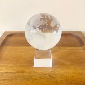 Vintage Earth Glass Globe Paper Weight, Stationery, Gift for Dad