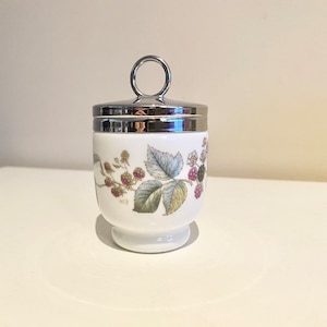 Vintage Royal Worcester Egg Coddler, Standard Size, Porcelain Egg Coddler, "Lavinia" Pattern with Blackberries Vines & Leaves, England