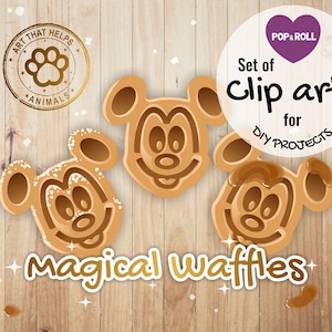 Set of Magical Waffles | PNG Clip Arts for DIY Projects