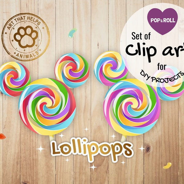 Rainbow Lollipops | PNG Clip Arts for DIY Projects