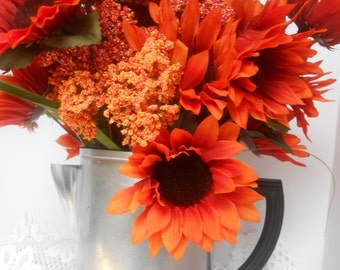 Sunflowers in Antique Coffee Pot