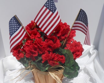 Geraniums in a Basket