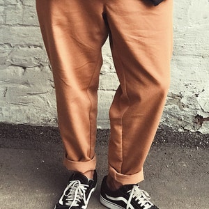 Designer Pants Men's trousers Boho pants Loose Pants Gift for him 90s pants Caramel Pants 70s trousers Cotton pants Casual image 2