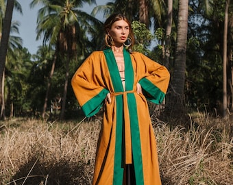 Maxi kimono orange femme