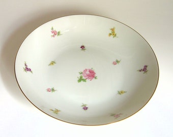 Soup Bowl, Johann Haviland, Bavaria Germany, Bone China, Rose Chintz Pattern