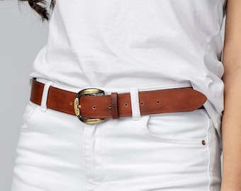 Volnerf leren riem, zwarte damesriem, aangepast formaat