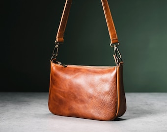 Mini leather bag, Leather women purse, Women leather mini bag, Light brown leather bag
