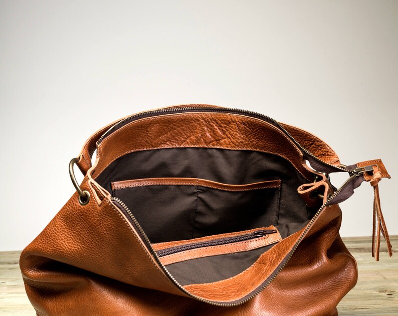 Cognac Hobo Bag Leather Hobo Bag Crossbody Hobo Bag Etsy