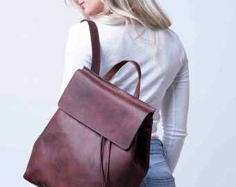 Women Leather Backpack, Women Leather Brown Backpack, Mother's Day Gift,Handmade by Real Artisans