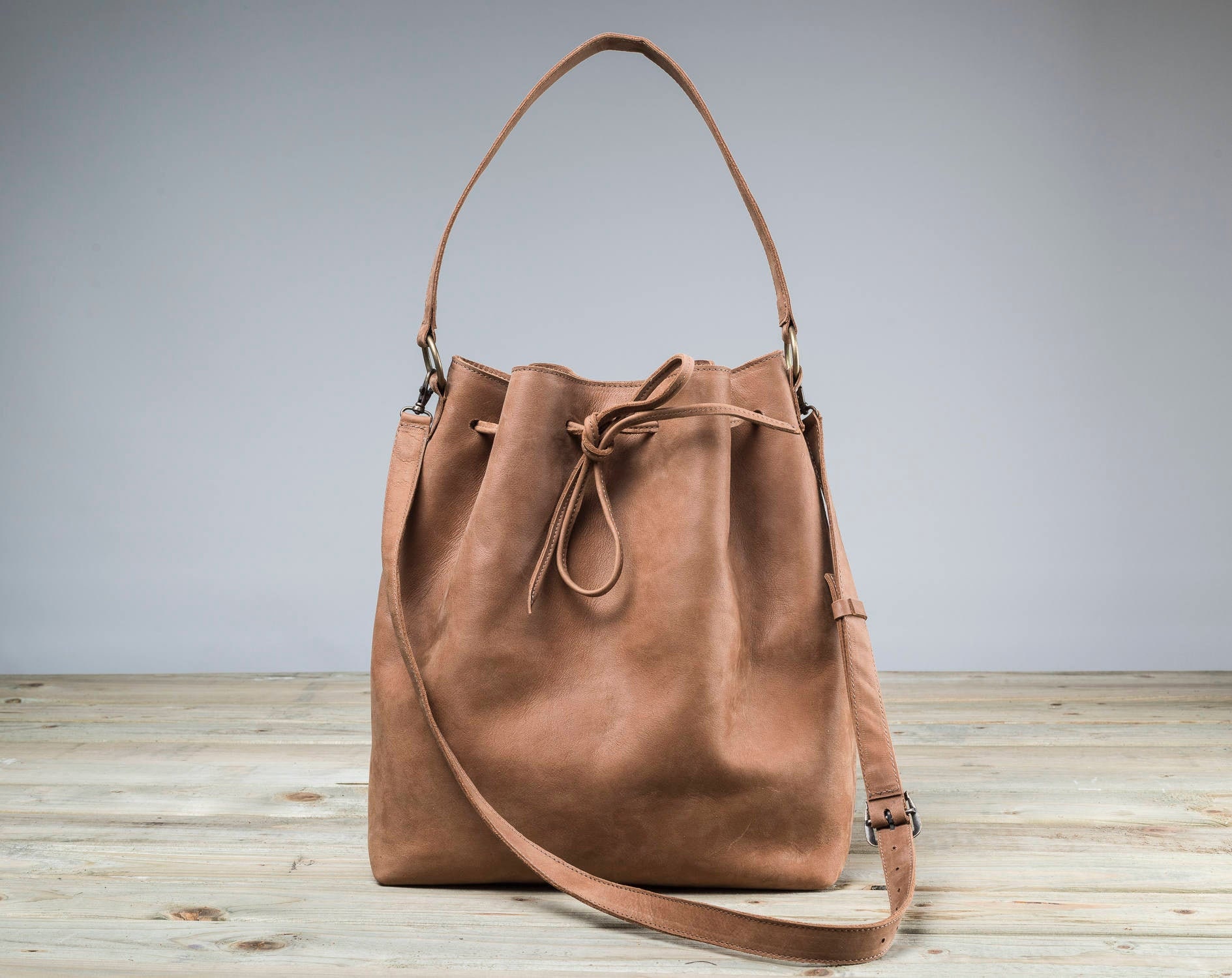 Leather Bucket Bag Brown Leather Bucket Bag Brown Bucket Etsy UK