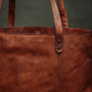 Leather Shopper , Carryall Shopper, Shopping bag, Mothers Day, Brown Leather Tote Bag For Women image 2