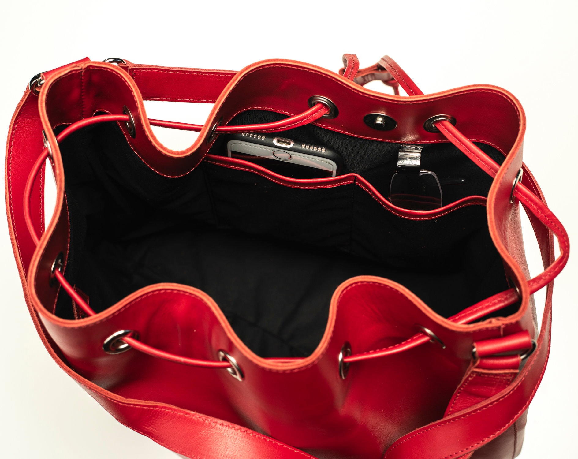 nknitンニット mop drawstring bag red 赤 QSB53 Drawstring Backpack