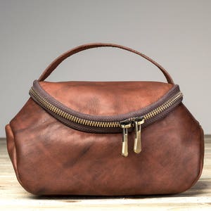 Trousse à cosmétiques en cuir, Trousse à cosmétiques en cuir pour femme, Trousse de toilette en cuir, Trousse à cosmétiques en cuir personnalisée, Cadeau de Noël pour elle