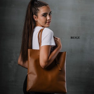 Limited Edition Leather Tote Bag, Women's Leather Tote Bag, Women's Gift Birthday, Summer bag, Computer Bag, Laptop 15''Hand Bag image 10