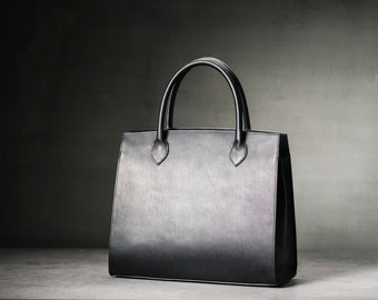 Genuine Leather Computer Handbag ,Elegant Genuine Leather Bag, Classic Business Bag, A4 Document Bag