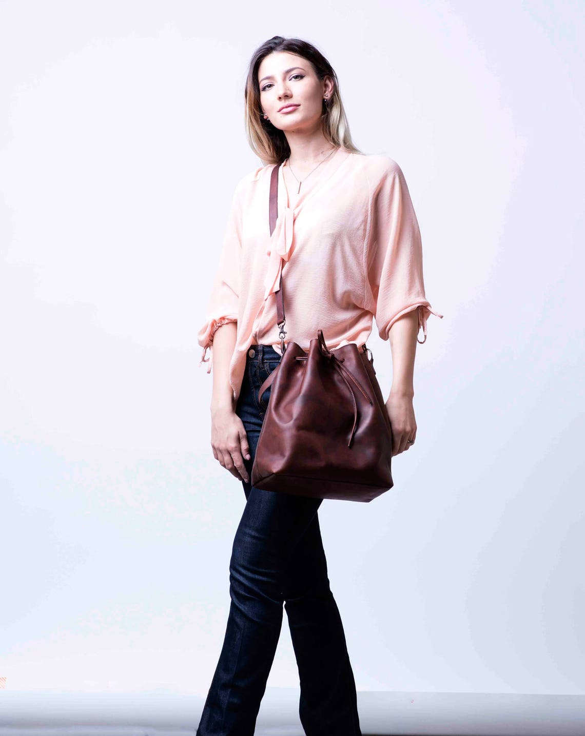 Brown Braided Bag