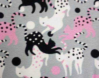 Blanc 5,90 €//M les chats noirs animaux 50 cm tissu coton Dekostoff