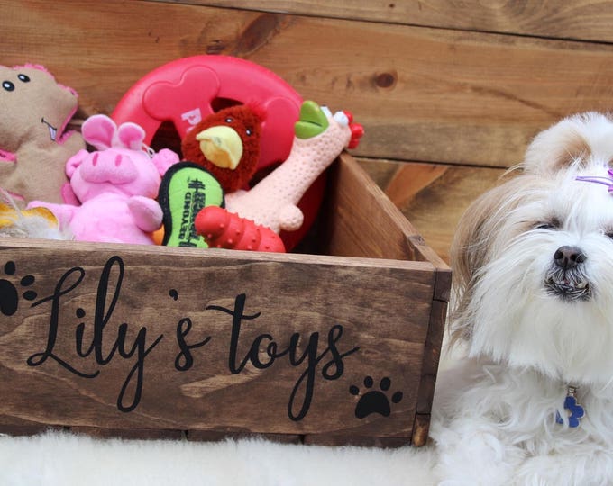 Pet Toy Box Dog Box Cat Box Personalized Dog Toy Box Pet Etsy