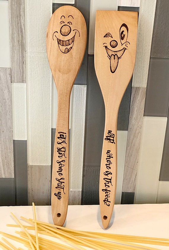 Wooden Spoons/funny Designs /personalized/pyrographed Utensils