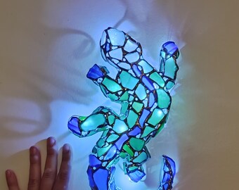 Eidechse Wanddekoration Nachtlicht, Meer Glasmalerei, Wohnkultur Wandkunst, Suncatcher