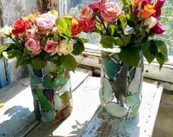 Zee-glas-in-loodvaas, geüpcycled, ruw interieur