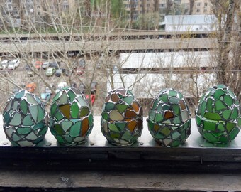 Easter egg jewelry box, sea stained glass OOAK ring box, dragon egg, night light