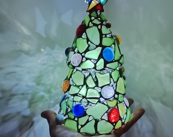 シーグラスクリスマスツリークラフトキット|DIYシーグラスツリーキット