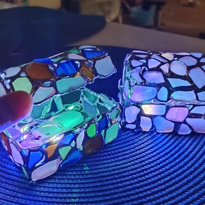 Jewelry box "Treasure chest", stained sea glass (lead-free) upcycled home decor gift idea