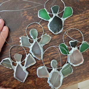 Random sea glass angel, stained glass ornament / suncatcher, cute unique decoration