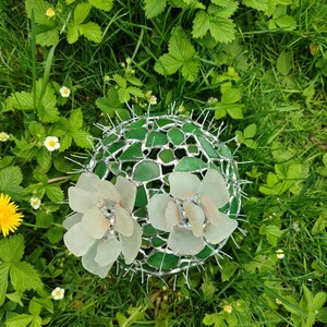 Großer Glas Kaktus + Blume, künstliche Sukkulente, Kaktuslampe Bild 10