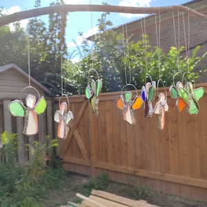 Random sea glass angel, stained glass ornament / suncatcher, cute unique decoration