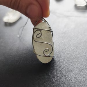 White sea glass ornaments, set of 10 Christmas tree baubles, suncatchers image 7