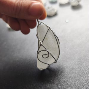 White sea glass ornaments, set of 10 Christmas tree baubles, suncatchers image 9