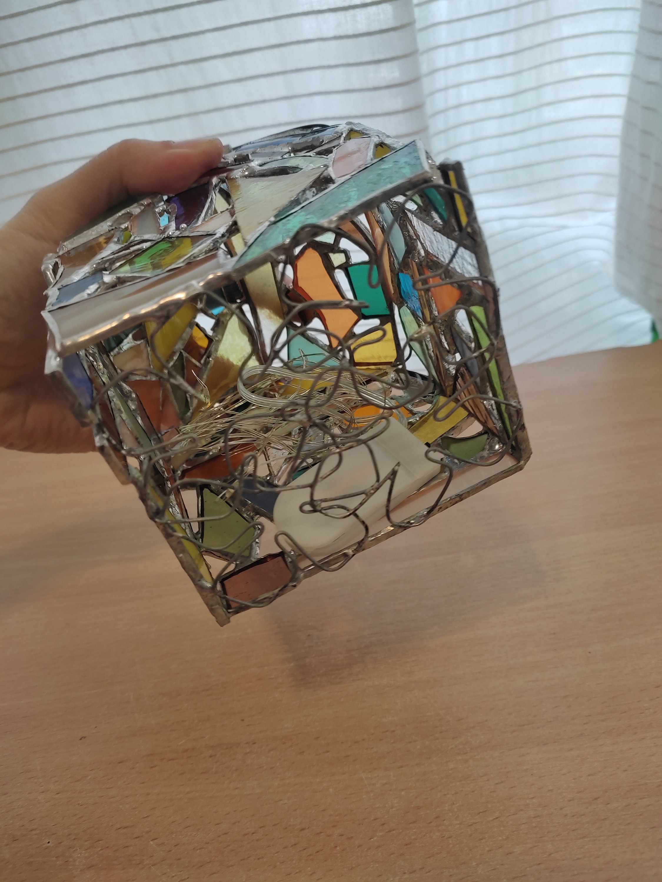 Big Stained Glass House Candle Holder Night Light Etsy