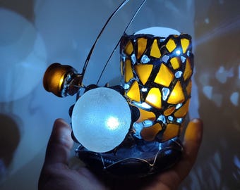 Capoeira instruments night light, sea stained glass souvenir - berimbau, atabaque, pandeiro