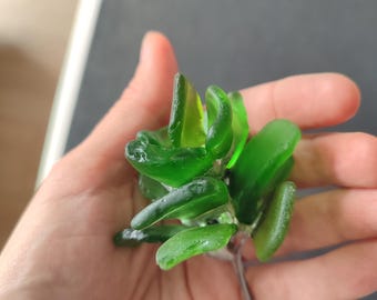 Sea glass green rose, heavy unique upcycled flowers, fantasy bridal bouquet
