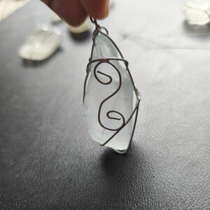 White sea glass ornaments, set of 10 Christmas tree baubles, suncatchers image 4