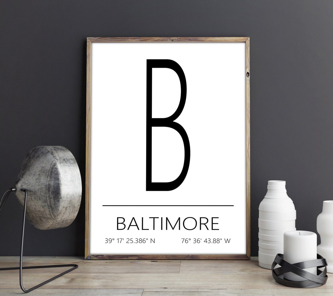 Baltimore Poster Baltimore Print Baltimore Art Baltimore Etsy