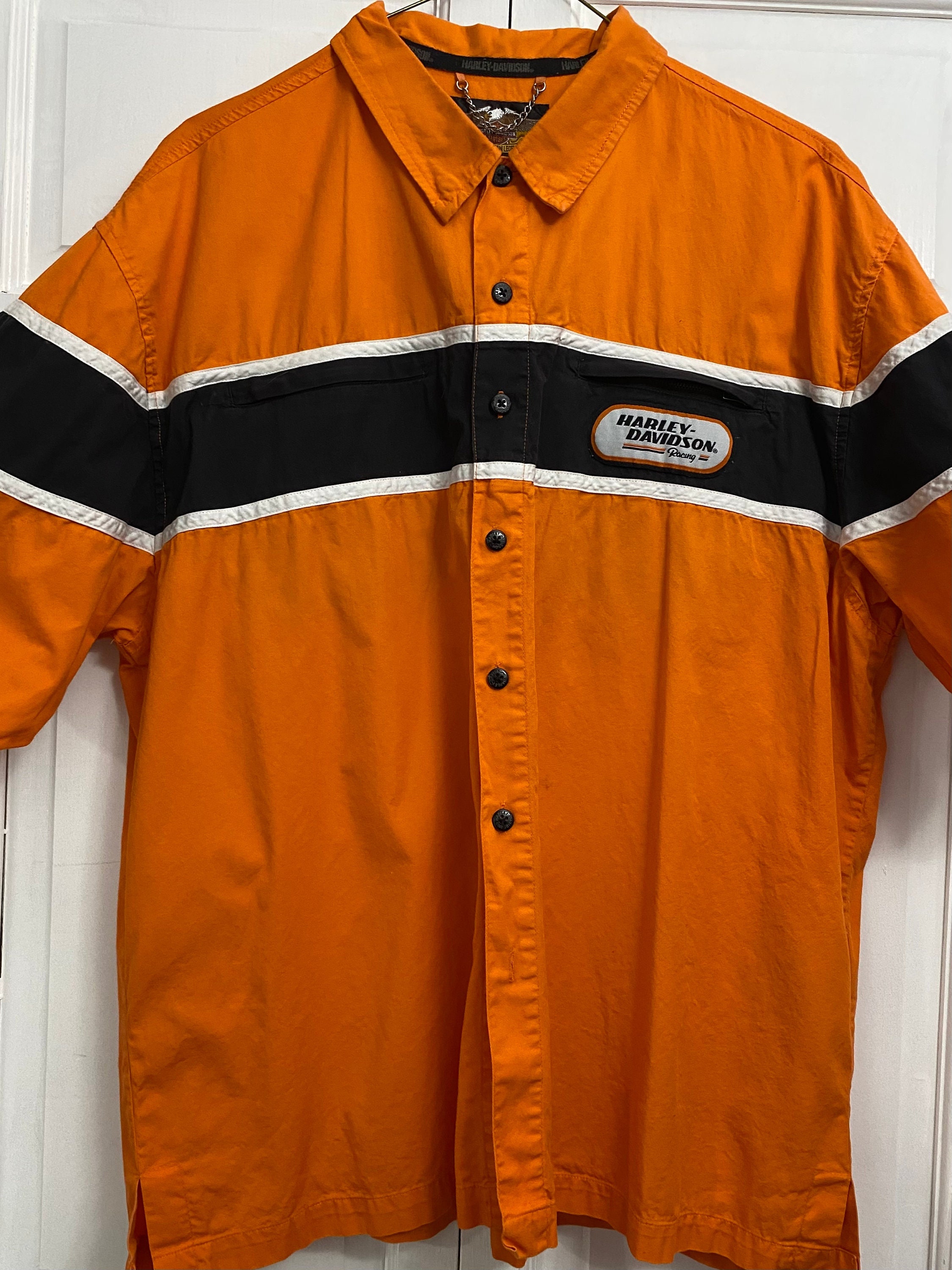 Harley davidson button deals up short sleeve shirts