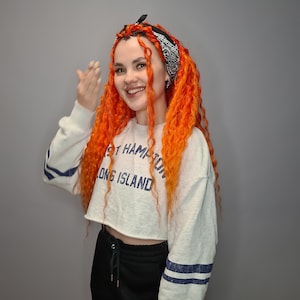 Red Curly Dreads / Red-orange Curly Extensions / Synthetic Crochet Extensions / Ginger red curly dreadlocks / Halloween wavy dreads ombre