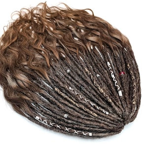 Wavy Dreads Ombre Chocolate Brown to Light Brown With Loose Ends / Wavy Boho Synthetic Dreadlocks Natural Color /DE SE Synthetic Extensions