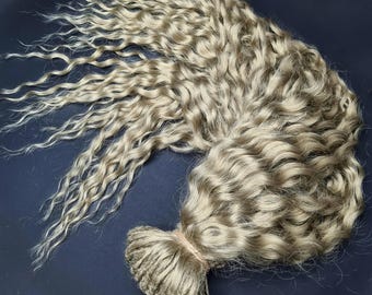 Extension per capelli ondulati biondo platino, Dreadlocks sintetici ricci a doppia punta, Extension per dreadlock riutilizzabili, Set di dreadlocks ricci finti, Consegna veloce
