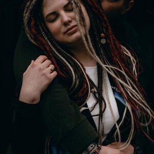 Burgundy boho dreadlocks Mix of double ended dreadlocks, curly dreads and de braids Brown blonde and burgundy dreadlocks Crochet boho dreads image 11