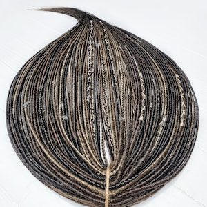Mix of Double ended smooth dreadlocks and de braids/ Brown SE or DE dreadlocks / Natural colors de dreads / Mix of dark & light brown dreads