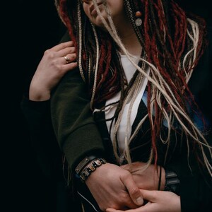 Burgundy boho dreadlocks Mix of double ended dreadlocks, curly dreads and de braids Brown blonde and burgundy dreadlocks Crochet boho dreads image 12