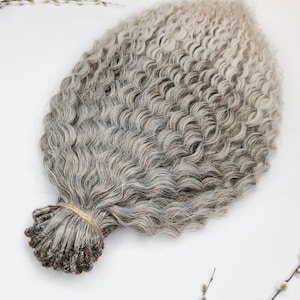 Synthetic crochet curly dreads extensions grey ombre/ Ombre curly grey dreadlocks to blonde dreads/ Silver & Gray DE or SE wavy dreads