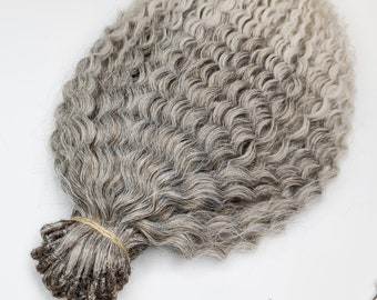 Synthetic crochet curly dreads extensions grey ombre Ombre curly grey dreadlocks to blonde dreads Winter Silver & Gray DE or SE wavy dreads