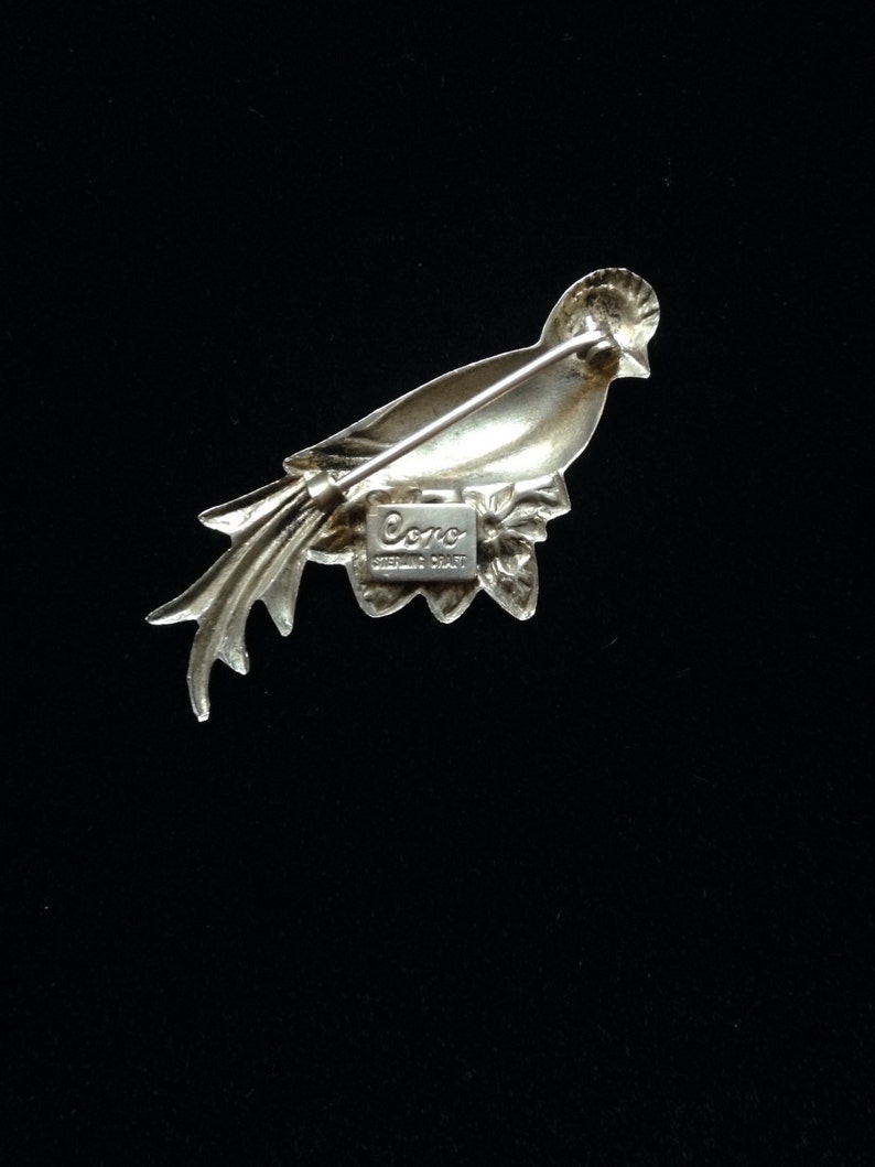 Vintage Coro Craft Sterling Bird Brooch Sterling Silver Bird Etsy