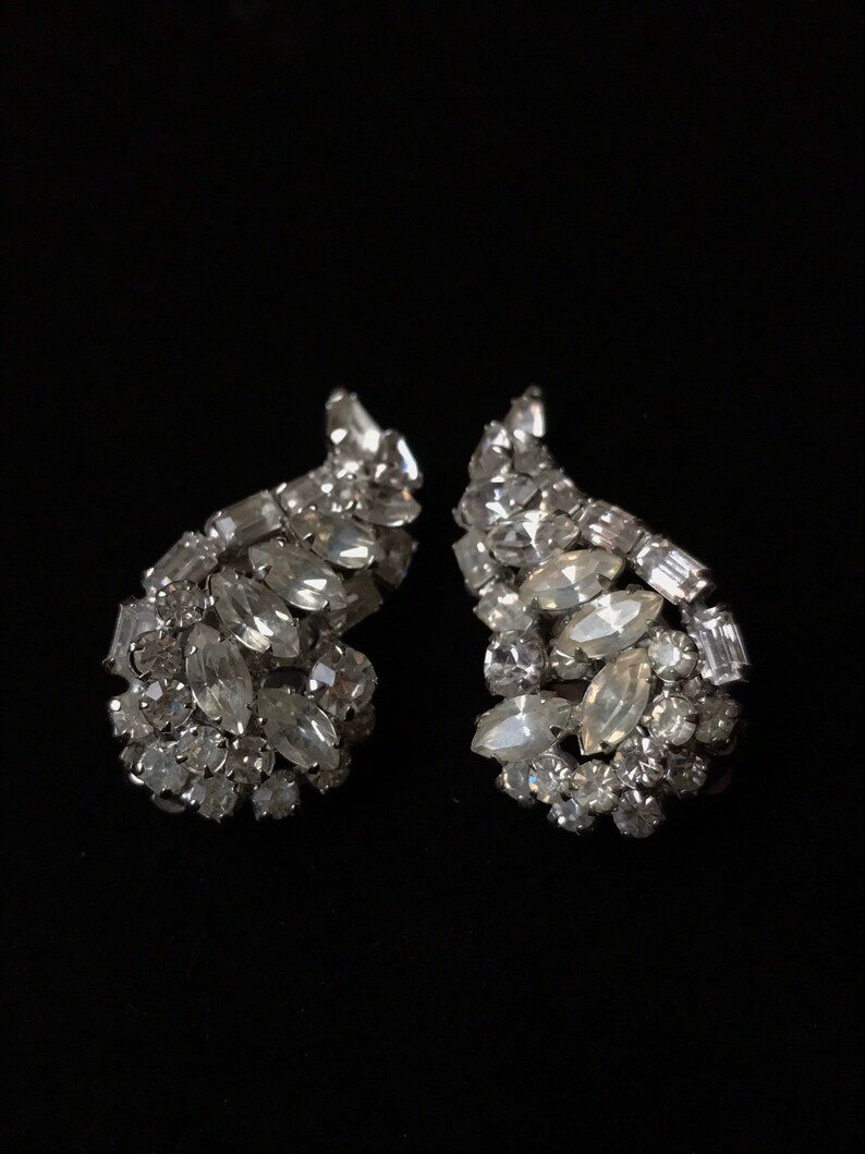 Vintage Sherman Earrings Sherman Clip On Earrings Large Etsy