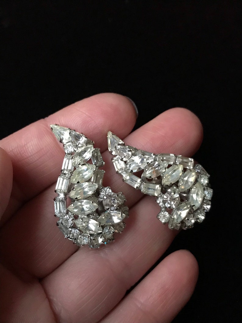 Vintage Sherman Earrings Sherman Clip On Earrings Large Etsy